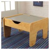 KidKraft KidKraft Reversible Wooden Activity Table with Board with 195 Building Bricks â Gray & Natural
