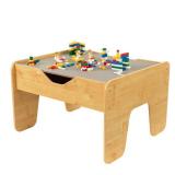 KidKraft KidKraft Reversible Wooden Activity Table with Board with 195 Building Bricks â Gray & Natural