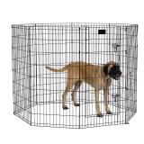 Midwest Foldable Metal Exercise Pet Playpen with Door, Black, 24"W x 48"H
