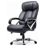 BLACK LEATHER OFFICE CHAIR ADJUSTABLE HEIGHT SWIVEL ON CASTERS