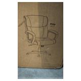 BLACK LEATHER OFFICE CHAIR ADJUSTABLE HEIGHT SWIVEL ON CASTERS