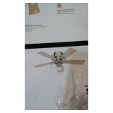 Hunter 52" Crestfield Fresh White Ceiling Fan with Light Kit and Pull Chain