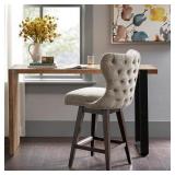 Madison Park Irvine High Wingback Button Tufted Upholstered 27-Inch Swivel Counter Bar Stool with Nailhead Accent 2-Color Option- Retail:$242.54
