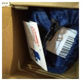 Coleman Oversized Adult Quad Folding Camp Chair with Cooler Pouch, Blue