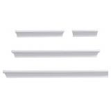 SET OF 4 WALL SHELVES 6",12",20",24" - WHITE , ITEM# 00038