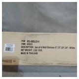 SET OF 4 WALL SHELVES 6",12",20",24" - WHITE , ITEM# 00038