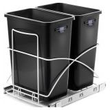 HOME ZONE KITCHEN LIVING 29L / 7.6 GAL PULL OUT UNDER COUNTER SINGLE BIN, BLACK