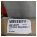 CLOTHES RACK W/ SHELVES HEAVY DUTY METAL GARMENT FOR BEDROOM CLOTHING RACK - WHITE