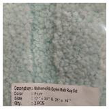 WELHOME RIB DRYLON BATH RUG SET , 17X24 & 21X34IN, 2PC