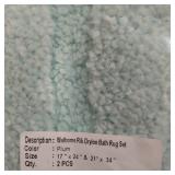 WELHOME RIB DRYLON BATH RUG SET , 17X24 & 21X34IN, 2PC