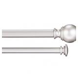 Double Extendable Curtain Rods w/ Round Finials