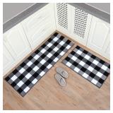Carvapet 2-Piece Buffalo Plaid Rug Set