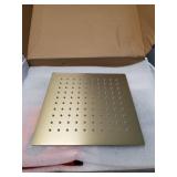 RBROHANT Rain Shower System Brushed Gold Shower Faucet Set Anti-scald Shower Fixtures with Rough-in Pressure Balanced Valve and Embedded Box, Wall Mounted