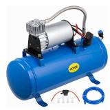 Bestauto 12V Train Horn Air Compressor with Tank 150PSI Air Car Compressor Portable Tire Inflator with 6 Liter Tank 1.6 Gallon for Train Horns Motorhome Tires