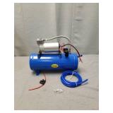 Bestauto 12V Train Horn Air Compressor with Tank 150PSI Air Car Compressor Portable Tire Inflator with 6 Liter Tank 1.6 Gallon for Train Horns Motorhome Tires