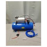 Bestauto 12V Train Horn Air Compressor with Tank 150PSI Air Car Compressor Portable Tire Inflator with 6 Liter Tank 1.6 Gallon for Train Horns Motorhome Tires