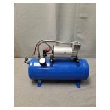 Bestauto 12V Train Horn Air Compressor with Tank 150PSI Air Car Compressor Portable Tire Inflator with 6 Liter Tank 1.6 Gallon for Train Horns Motorhome Tires