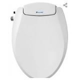 Brondell Swash Ecoseat Non-Electric Bidet Toilet Seat, Fits Elongated Toilets, White - Dual Nozzle System, Ambient Water Temperature - Bidet with Easy Installation
