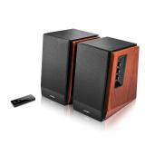 Edifier - R1700BT Bluetooth Bookshelf Speakers, Computer Speakers - Powered Speakers 2.0 - Active Near-Field Studio Monitors - Brown/Black