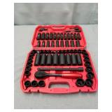 KBOISHA 1/2" Master Drive Impact Socket Set65-Piece 6 Point Socket Set Standard Case Handles Are Broken
