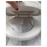 Hibbent Premium Elongated Toilet Seat with Cover(Oval) Quiet Close, One-Click to Quick Release, Easy Installation Never Loosen Hinge, Slow Close Toilet Seat and Cover, Easy Cleaning-White Color