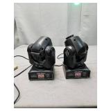 2 Mini 10W RGBW LED 7 Gobos Stage Moving Head Lights DMX512 9 Channel DJ Party Show PAR Projector Lighting LE-10WHL Some Damage See Pictures