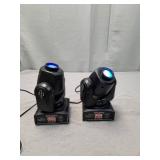 2 Mini 10W RGBW LED 7 Gobos Stage Moving Head Lights DMX512 9 Channel DJ Party Show PAR Projector Lighting LE-10WHL Some Damage See Pictures