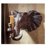 Design Toscano Elephant Sculptural Wall Sconce