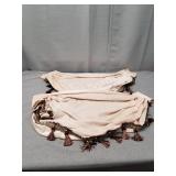 2 ELKCA Beige Thick Chenille Waterfall Swag Valance for Living Room Small Valance Curtains for Kitchen,Pack of 1 (Beige, 30" W x 22" L)