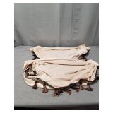 2 ELKCA Beige Thick Chenille Waterfall Swag Valance for Living Room Small Valance Curtains for Kitchen,Pack of 1 (Beige, 30" W x 22" L)