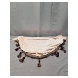 2 ELKCA Beige Thick Chenille Waterfall Swag Valance for Living Room Small Valance Curtains for Kitchen,Pack of 1 (Beige, 30" W x 22" L)