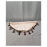 2 ELKCA Beige Thick Chenille Waterfall Swag Valance for Living Room Small Valance Curtains for Kitchen,Pack of 1 (Beige, 30" W x 22" L)