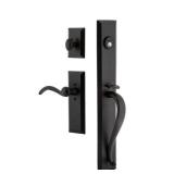 Ageless Iron Keep One-Piece Handleset with A Grip with Keep Plate and Tine Lever in Black Iron