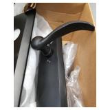 Ageless Iron Keep One-Piece Handleset with A Grip with Keep Plate and Tine Lever in Black Iron