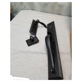 Ageless Iron Keep One-Piece Handleset with A Grip with Keep Plate and Tine Lever in Black Iron