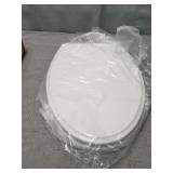 Hibbent Premium Elongated Toilet Seat with Cover(Oval) Quiet Close, One-Click to Quick Release, Easy Installation Never Loosen Hinge, Slow Close Toilet Seat and Cover, Easy Cleaning-White Color