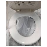 Hibbent Premium Elongated Toilet Seat with Cover(Oval) Quiet Close, One-Click to Quick Release, Easy Installation Never Loosen Hinge, Slow Close Toilet Seat and Cover, Easy Cleaning-White Color
