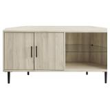 Walker Edison 2-Door Glass Shelf Corner TV Console