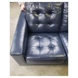 Palmer Button Tufted Leather Loveseat