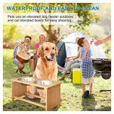 FILWH Bamboo Elevated Dog Bowls, Raised Dog Cat Food and Water Bowls Elevated Feeder Stand with 2 Stainless Steel Bowls and Anti Slip Feet - for Large Dogs