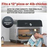 Instant Omni Plus Air Fryer, Rotisserie and Convection Oven, Dehydrat, Roast, Broil, Bake, Toast, Reheat, Pizza Oven, 18Liter, 1800W, Black and Stainless Steel