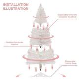 5FT Pre-Lit Artificial Christmas Tree, White Tinsel Small Christmas Tree, for Home Party, Wedding, Holiday, Indoor Outdoor Thanksgiving Xmas Decor - Colorful White.