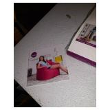 Posh Creations Big Comfy Bean Bag Posh Large Beanbag Chairs with Removable Cover for Kids, Teens and Adults Polyester Cloth Puff Sack Lounger Furniture for All Ages, 38in, Chevron Purple and White