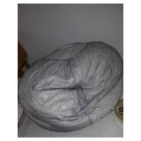 Posh Creations Big Comfy Bean Bag Posh Large Beanbag Chairs with Removable Cover for Kids, Teens and Adults Polyester Cloth Puff Sack Lounger Furniture for All Ages, 38in, Chevron Purple and White