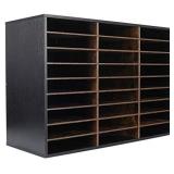Wood Adjustable Literature Organizer Desktop File Sorter Mail Center Paper Storage Cabinet Home & Office Mailbox School Classroom Keepers, 27 Slots Compartments, Black/Archaize