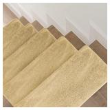 GenSol COOP Bullnose Carpet Stair Runners for Wooden Steps Non Slip Stair Treads Indoor Use Self Adhesive Pet and Kid Friendly Carpet for Stairs 9.5"x26"x1.2" (2, Grey)