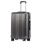 Coolife Luggage Suitcase PC+ABS with TSA Lock Spinner Carry on Hardshell Lightweight 20in 24in 28in (grey, L(28IN))