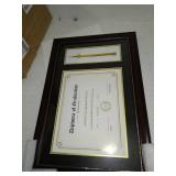 GraduationMall 11x17 Mahogany Diploma Frame with Tassel Holder for 8.5x11 Certificate Document,Real Glass, Black Over Gold Mat