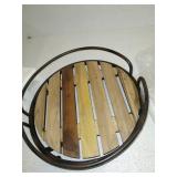 Stratton Home DÃ©cor Stratton Home Decor Metal and Wood Tray, 12.00" W X 12.00" D X 3.25" H, Black