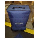 VIVOSUN Folding Collapsible Wagon Utility Outdoor Camping Beach Cart with Universal Wide Wheels & Adjustable Handle, Blue